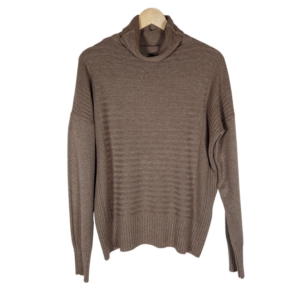 Jade Melody Tam Sweater Small Medium Brown Knit Turtleneck Normcore Cozycore